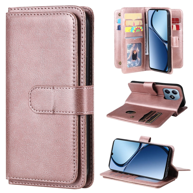Multi-Function Wallet 10 Card Slots Leather Phone Case, For Realme 16T 5G, For Realme P4x 5G, For Realme C63 / C61 / Note 60