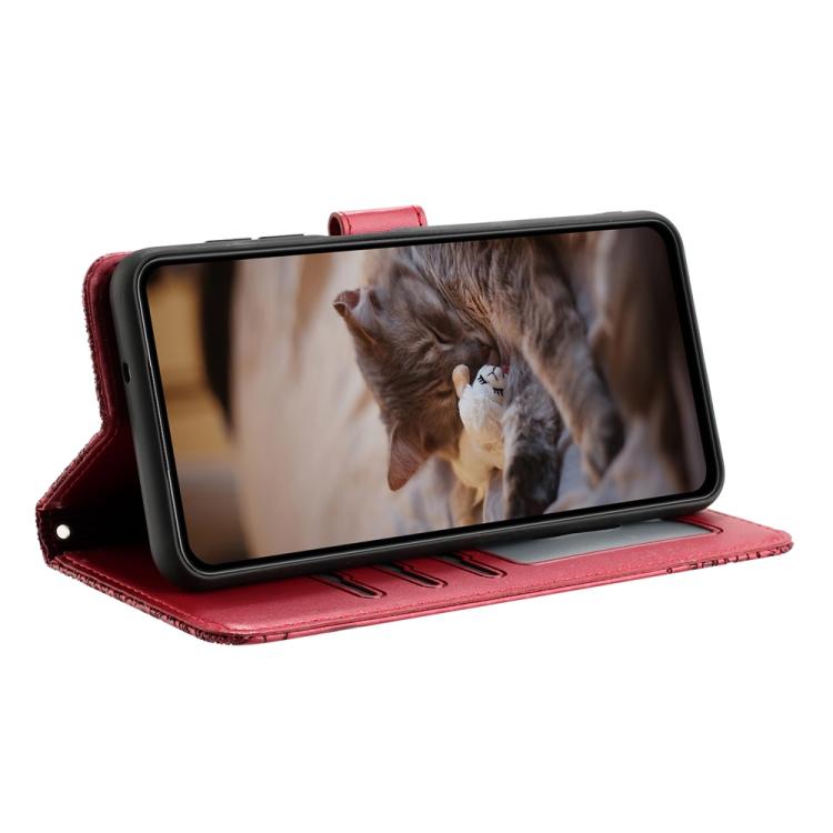 Cat Embossing Pattern Leather Phone Case with Lanyard, For Samsung Galaxy S25 FE 5G, For Samsung Galaxy S25 5G, For Samsung Galaxy S25+ 5G, For Samsung Galaxy S25 Ultra 5G, For Samsung Galaxy S24 FE 5G