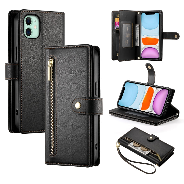 Nine Card-slot Zipper Wallet Bag Leather Phone Case