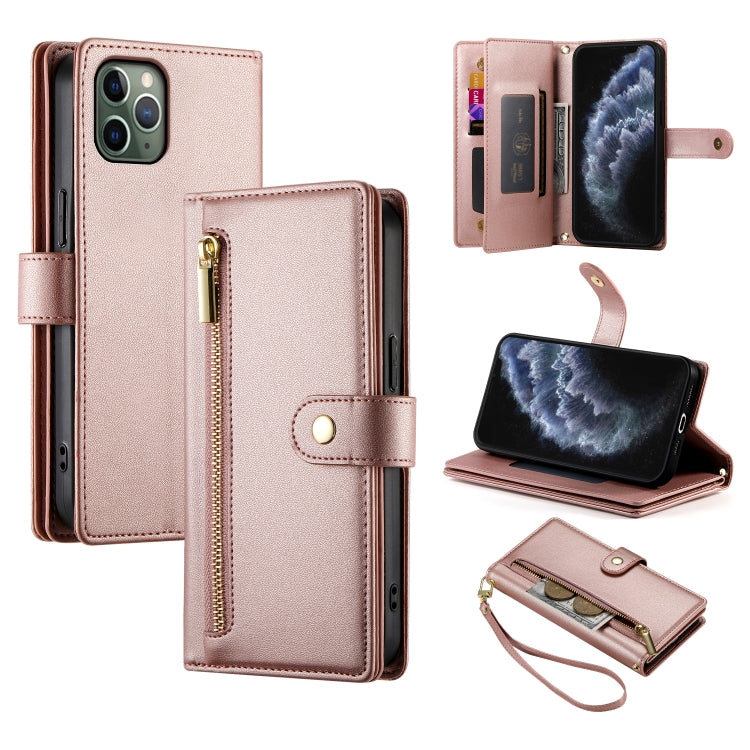 Nine Card-slot Zipper Wallet Bag Leather Phone Case