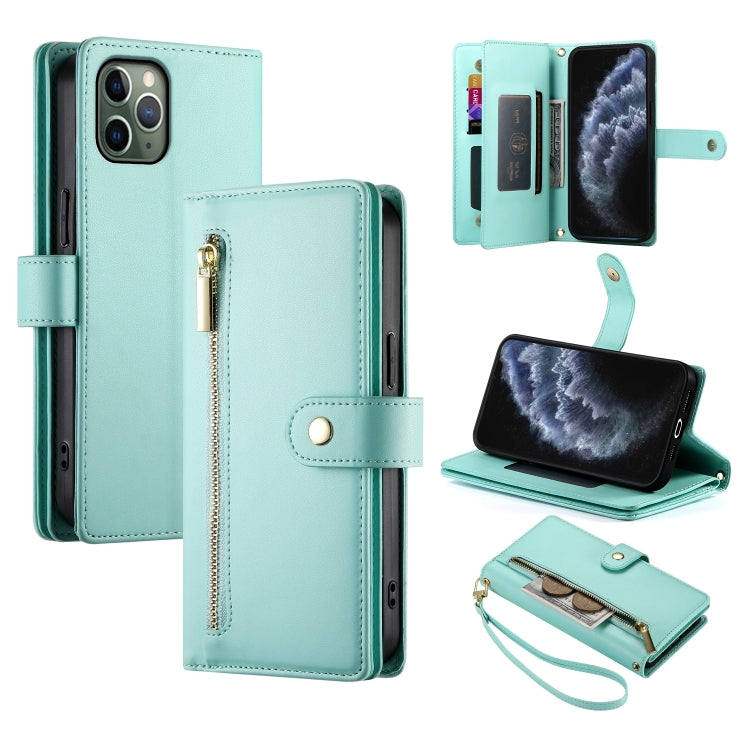 Nine Card-slot Zipper Wallet Bag Leather Phone Case