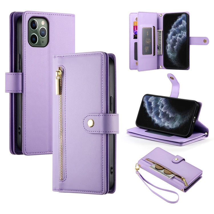 Nine Card-slot Zipper Wallet Bag Leather Phone Case