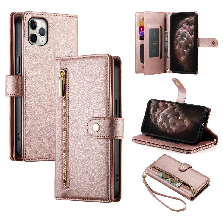 Nine Card-slot Zipper Wallet Bag Leather Phone Case