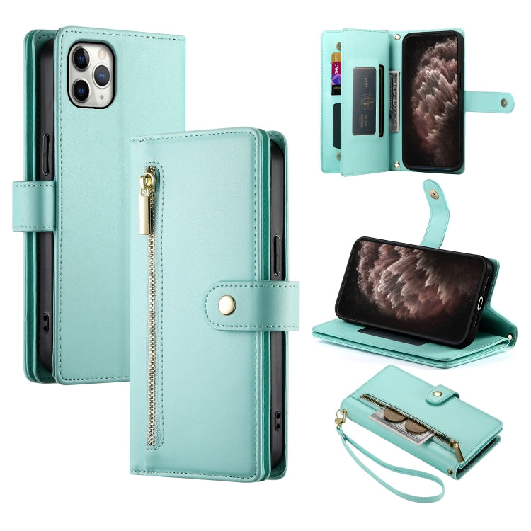 Nine Card-slot Zipper Wallet Bag Leather Phone Case