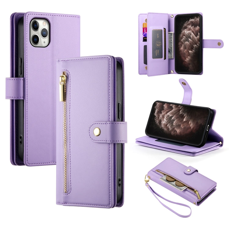 Nine Card-slot Zipper Wallet Bag Leather Phone Case