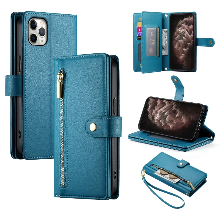 Nine Card-slot Zipper Wallet Bag Leather Phone Case