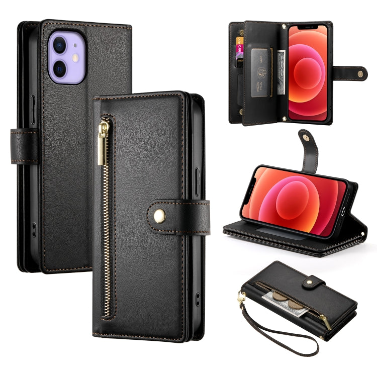 Nine Card-slot Zipper Wallet Bag Leather Phone Case
