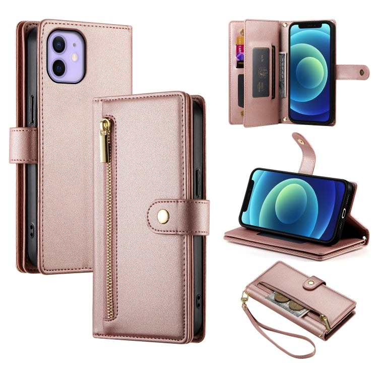 Nine Card-slot Zipper Wallet Bag Leather Phone Case