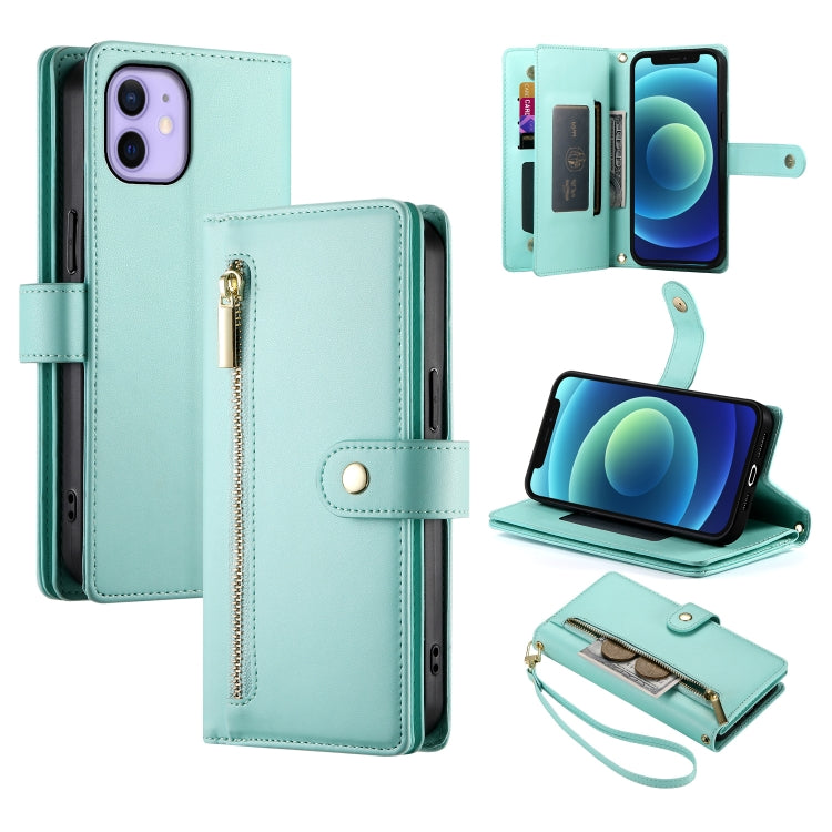 Nine Card-slot Zipper Wallet Bag Leather Phone Case