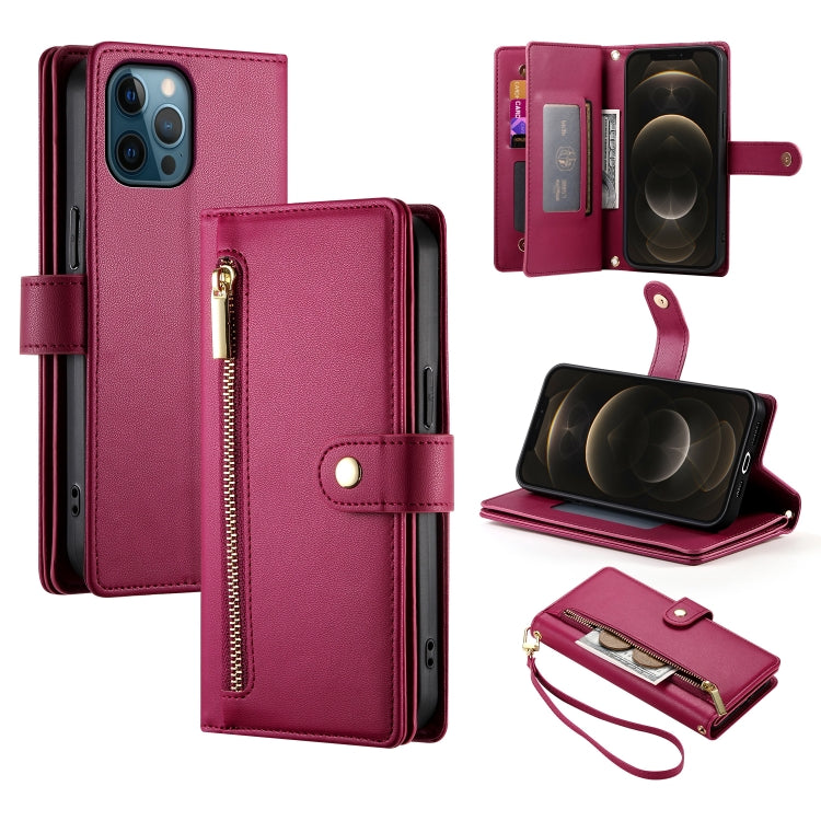 Nine Card-slot Zipper Wallet Bag Leather Phone Case