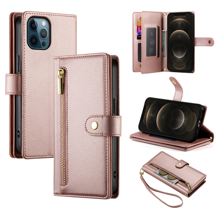 Nine Card-slot Zipper Wallet Bag Leather Phone Case