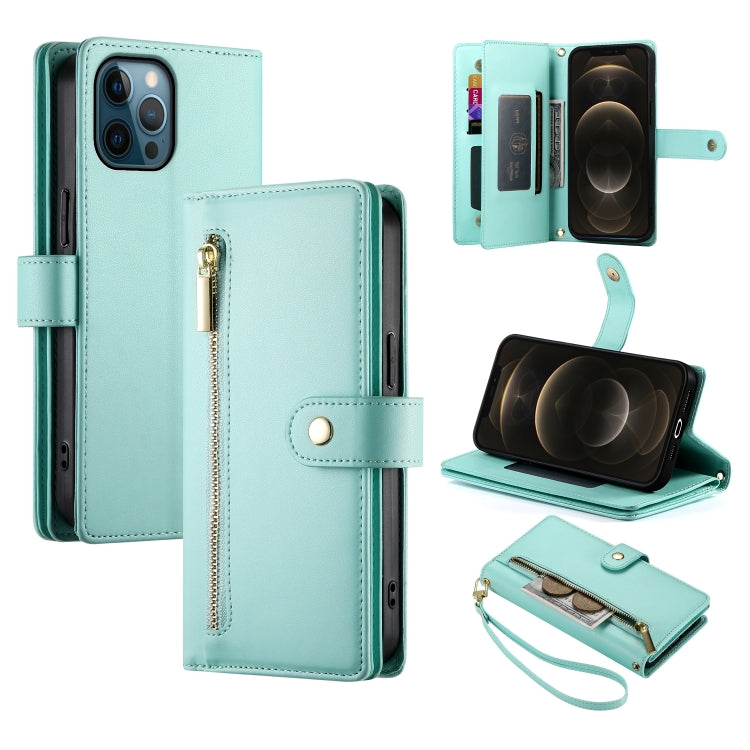 Nine Card-slot Zipper Wallet Bag Leather Phone Case
