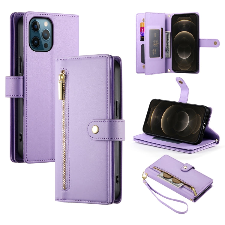 Nine Card-slot Zipper Wallet Bag Leather Phone Case