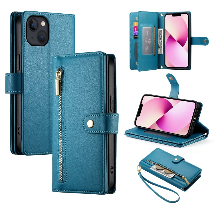 Nine Card-slot Zipper Wallet Bag Leather Phone Case