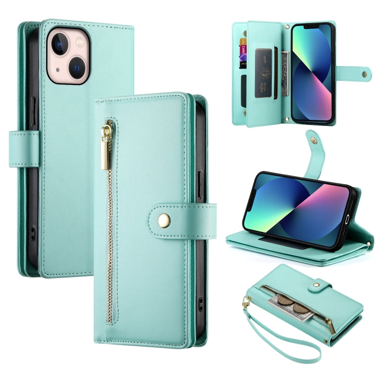 Nine Card-slot Zipper Wallet Bag Leather Phone Case
