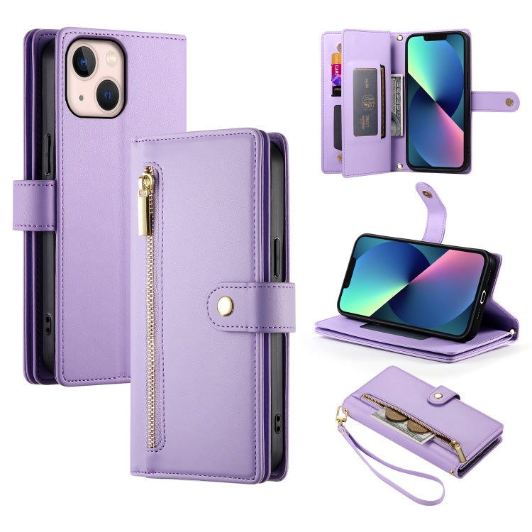 Nine Card-slot Zipper Wallet Bag Leather Phone Case