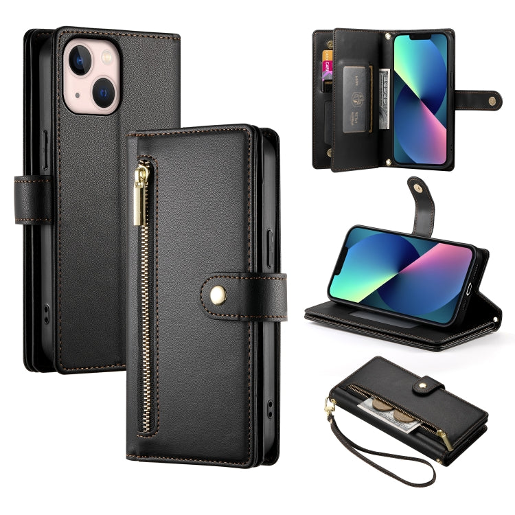 Nine Card-slot Zipper Wallet Bag Leather Phone Case