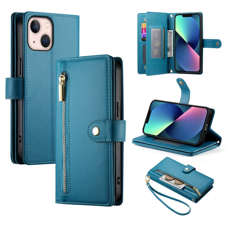 Nine Card-slot Zipper Wallet Bag Leather Phone Case