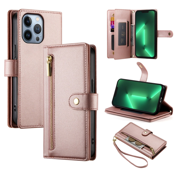 Nine Card-slot Zipper Wallet Bag Leather Phone Case