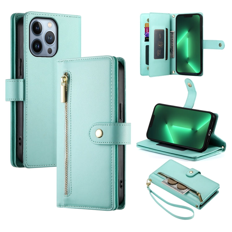 Nine Card-slot Zipper Wallet Bag Leather Phone Case