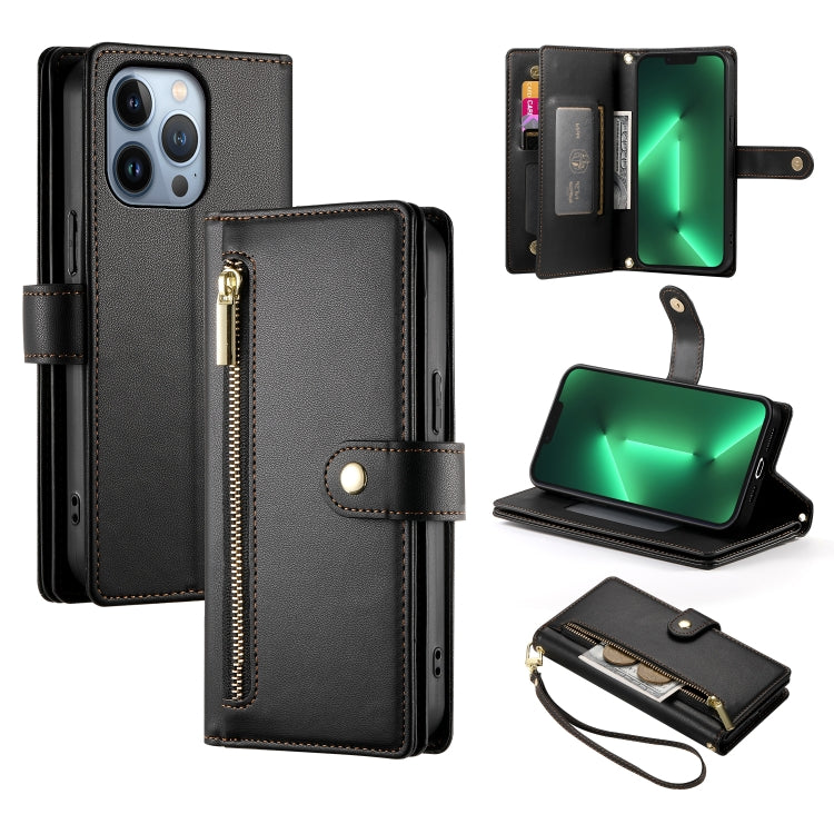 Nine Card-slot Zipper Wallet Bag Leather Phone Case