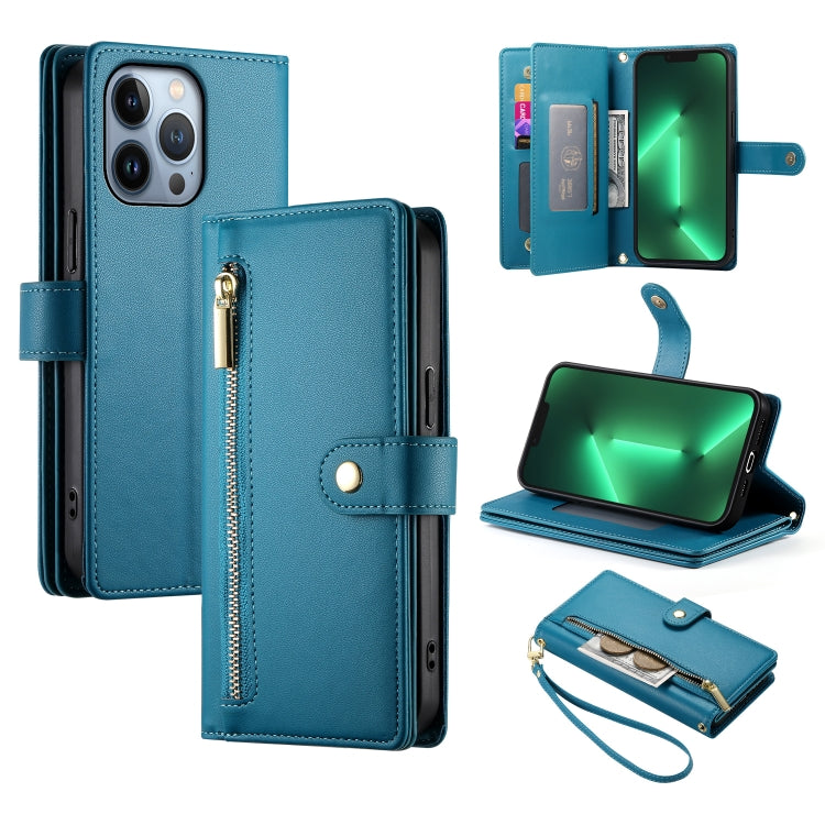 Nine Card-slot Zipper Wallet Bag Leather Phone Case