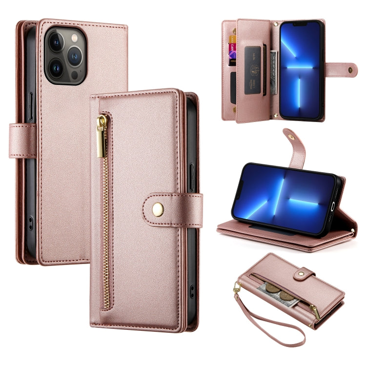 Nine Card-slot Zipper Wallet Bag Leather Phone Case