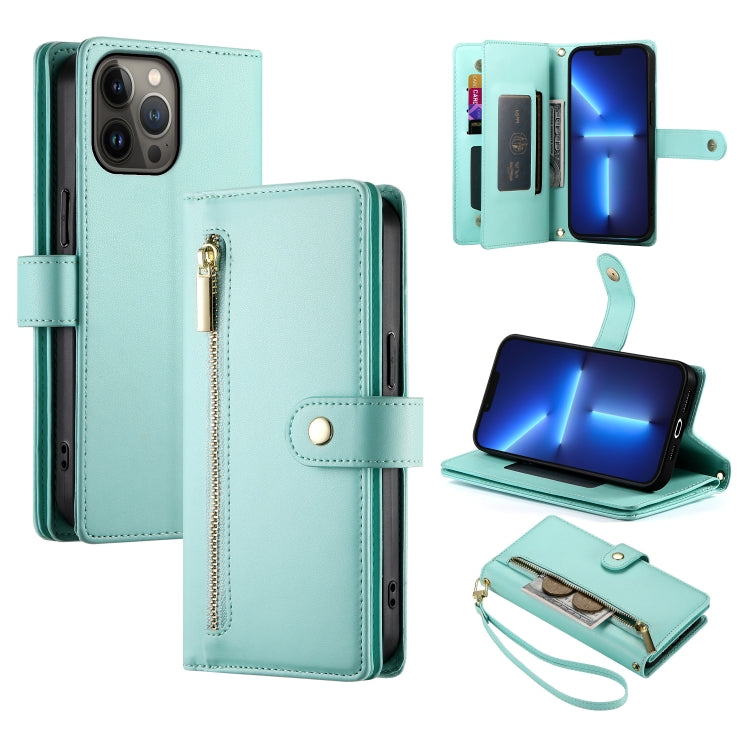 Nine Card-slot Zipper Wallet Bag Leather Phone Case