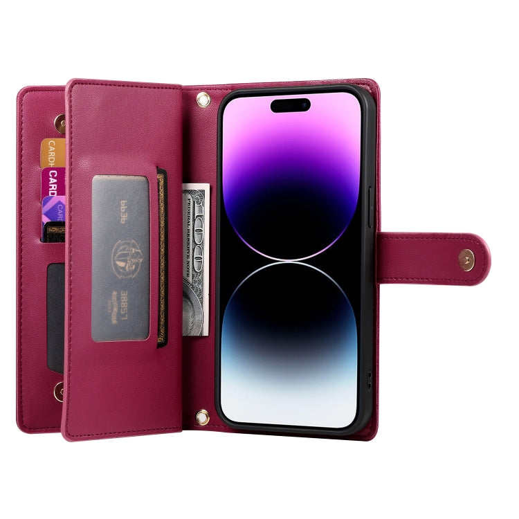 Nine Card-slot Zipper Wallet Bag Leather Phone Case