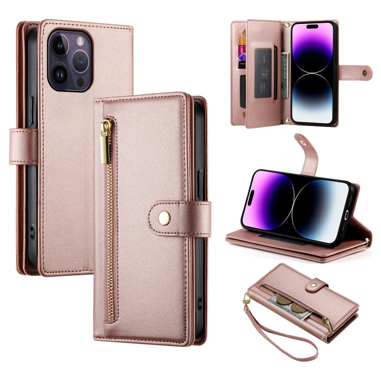 Nine Card-slot Zipper Wallet Bag Leather Phone Case