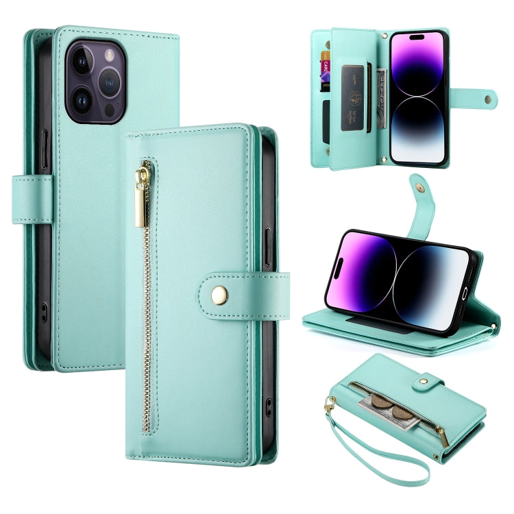 Nine Card-slot Zipper Wallet Bag Leather Phone Case