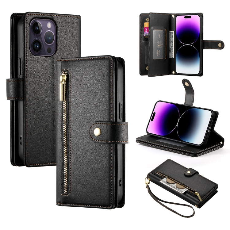 Nine Card-slot Zipper Wallet Bag Leather Phone Case