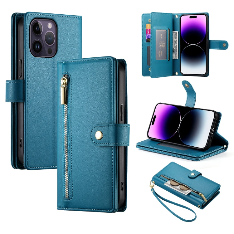 Nine Card-slot Zipper Wallet Bag Leather Phone Case