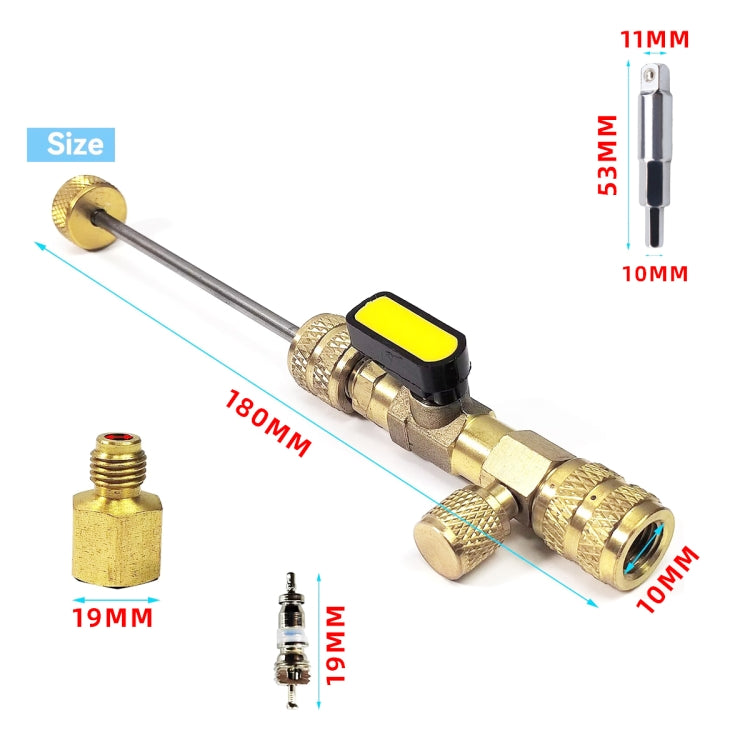 32pcs / Set T6 Air Conditioning Valve Core Remover Installer Tool with Dual Size SAE 1/4 and 5/16 Ports, 32pcs / Set