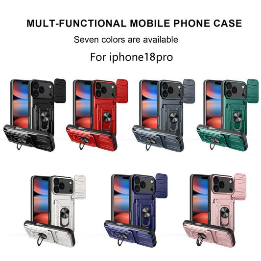 Schiebe-Camshield TPU+PC Handyhülle mit Kartenfach, Für iPhone 17e / 16e, Für iPhone 17 Pro Max, Für iPhone 17 Pro, Für iPhone 17, Für iPhone 16 Pro Max, Für iPhone 16 Pro, Für iPhone 16 Plus, Für iPhone 16, Für iPhone 15 Pro Max, Für iPhone 15 Pro ...