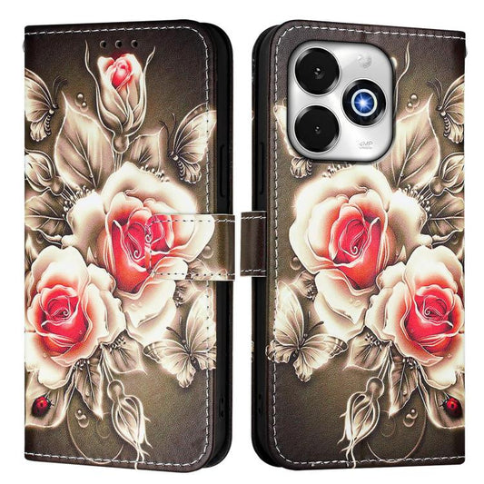 Colored Drawing Pattern Plain Weave Leather Phone Case