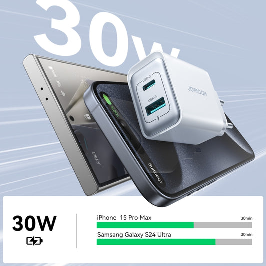 JOYROOM JR-TCF15 30W USB+USB-C / Type-C Fast Charger, EU Plug