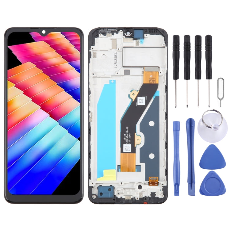 Digitalizador de pantalla LCD OEM con marco completo para Infinix Hot 30i X669