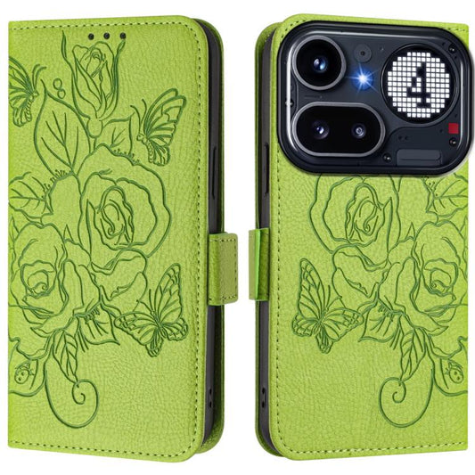 Embossed Rose RFID Anti-theft Leather Phone Case, For Nothing Phone 4a Pro, For Nothing Phone 4a, For Nothing CMF Phone 1