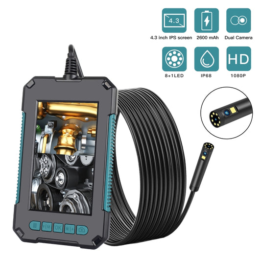P40 8mm 1080P IP68 Waterproof 4.3 inch Highlight Screen Dual Camera Digital Endoscope, 2m Hard Cable, 5m Hard Cable, 10m Hard Cable
