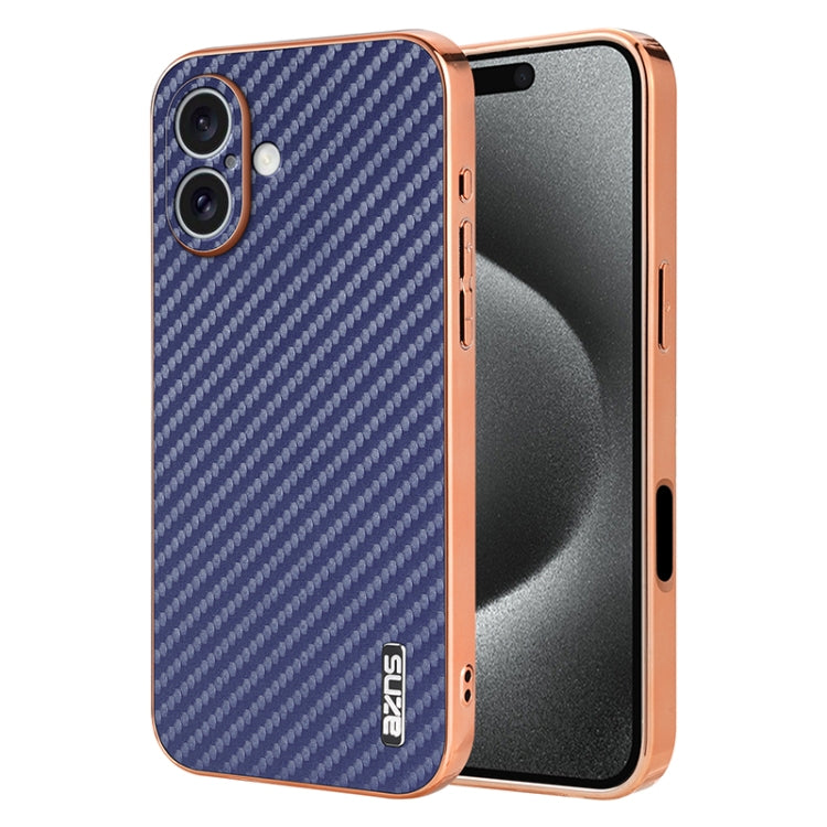 AZNS Electroplated Edge Carbon Fiber Texture Phone Case