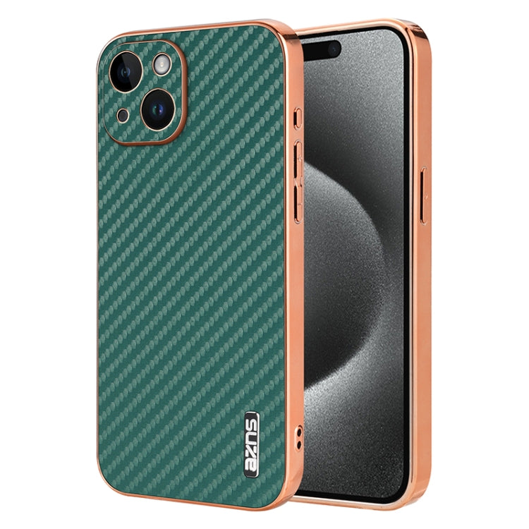 AZNS Electroplated Edge Carbon Fiber Texture Phone Case