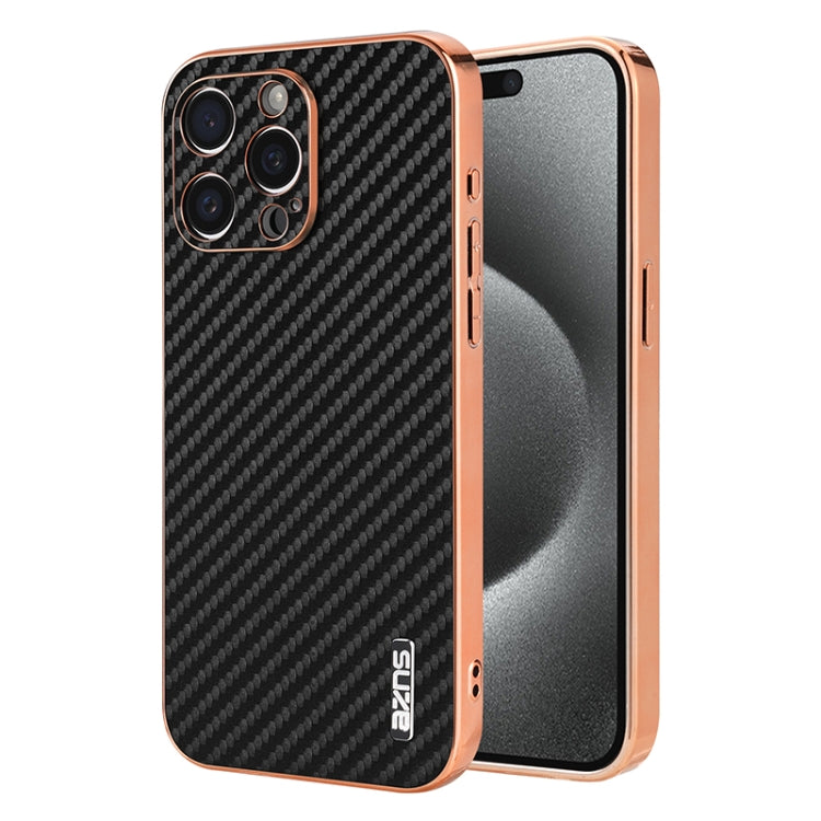 AZNS Electroplated Edge Carbon Fiber Texture Phone Case