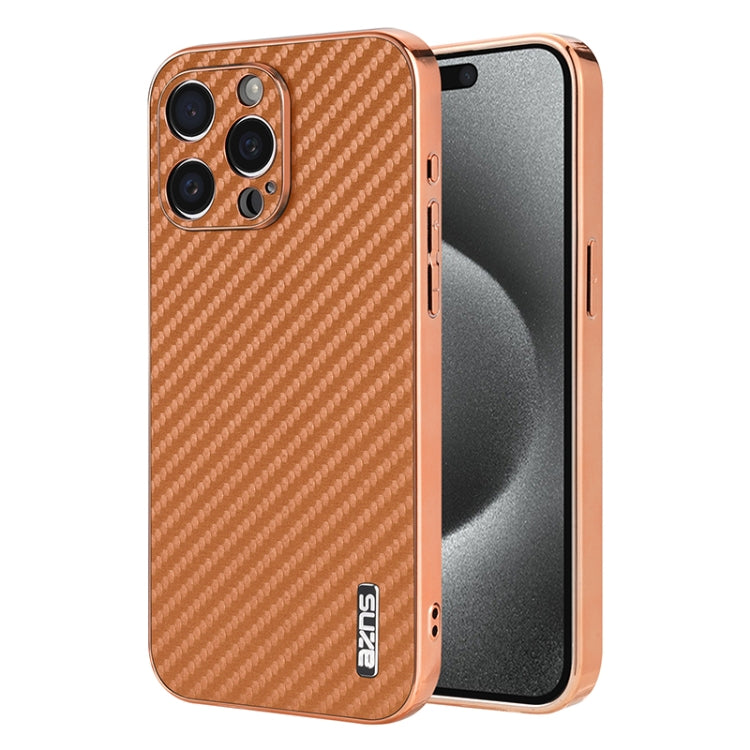 AZNS Electroplated Edge Carbon Fiber Texture Phone Case