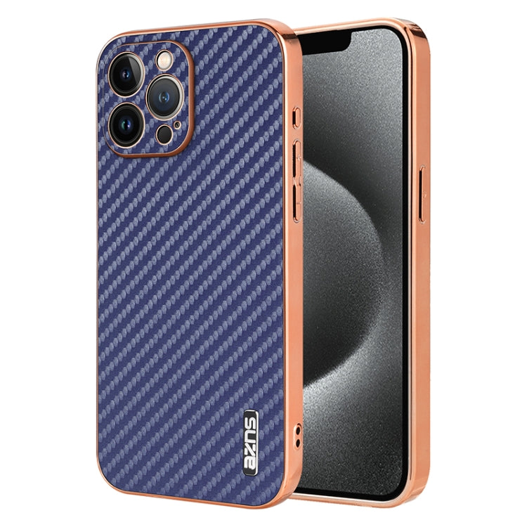 AZNS Electroplated Edge Carbon Fiber Texture Phone Case