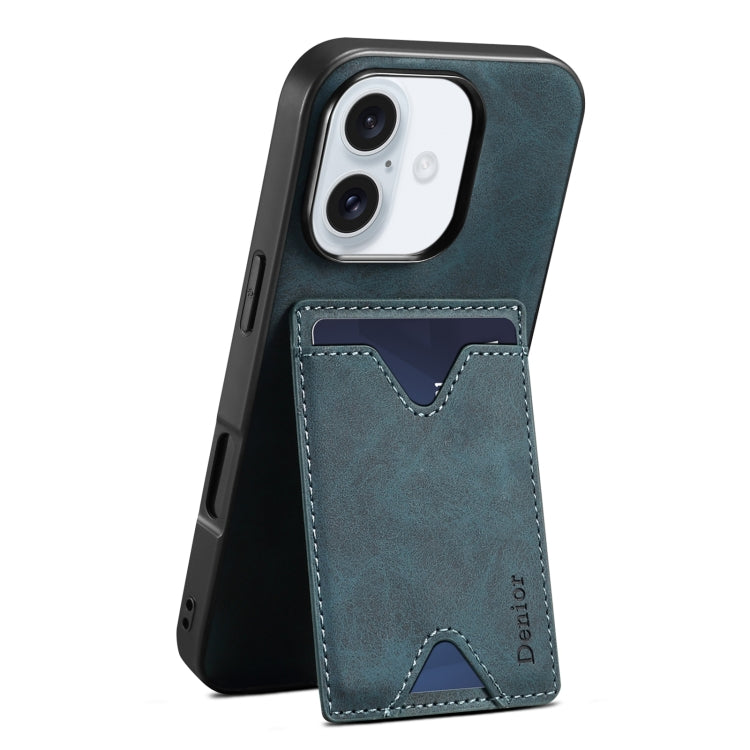 Denior D06 PU Back Cover Card Slot Holder Phone Case, For iPhone 18 Pro / 17 Pro, For iPhone 18 Pro Max / 17 Pro Max, For iPhone 17e / 16e, For iPhone 17, For iPhone Air, For iPhone 16 Pro Max, For iPhone 16 Pro, For iPhone 16 Plus, For iPhone 16