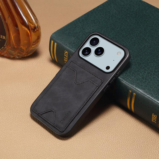 Denior D06 PU-Rückseitenabdeckung mit Kartensteckplatz Handyhülle, Für iPhone 17e / 16e, Für iPhone 17 Pro Max, Für iPhone 17 Pro, Für iPhone 17, Für iPhone Air, Für iPhone 16 Pro Max, Für iPhone 16 Pro, Für iPhone 16 Plus, Für iPhone 16