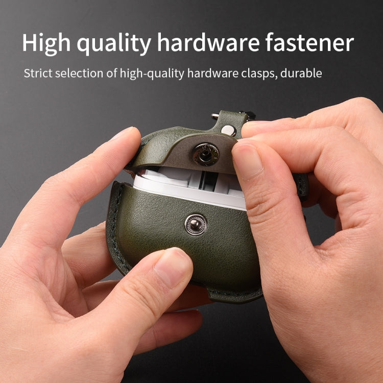 Business Leather Bluetooth Earphone Protective Case with Hook