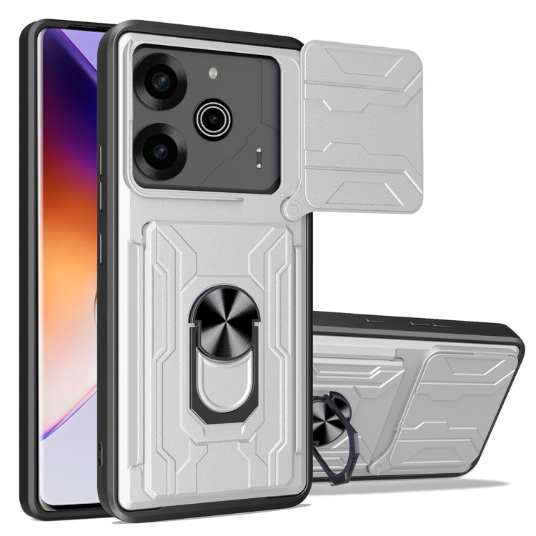 Sliding Camshield TPU+PC Phone Case with Card Slot, For Tecno Camon 40, For Tecno Camon 40 Pro 5G, For Tecno Pova 6 Pro / Pova 6