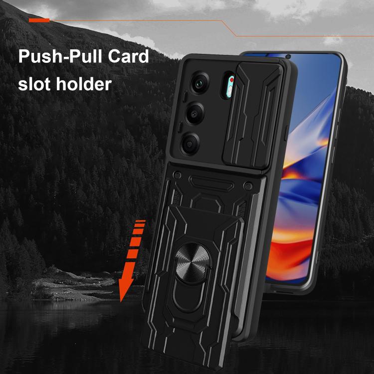 Sliding Camshield TPU+PC Phone Case with Card Slot, For Tecno Camon 40, For Tecno Camon 40 Pro 5G, For Tecno Pova 6 Pro / Pova 6